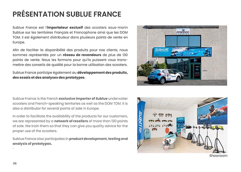 Brochure Sublue - scooters sous-marins